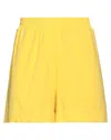 Fisico Cristina Ferrari Fisico Woman Shorts & Bermuda Shorts Yellow Size M Polyamide, Elastane
