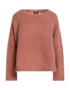 Fisico Cristina Ferrari Fisico Woman Sweater Antique Rose Size S Mohair Wool, Polyamide, Wool In Pink
