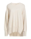 Fisico Cristina Ferrari Fisico Woman Sweater Beige Size M/l Virgin Wool, Cashmere In Sand