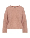 Fisico Cristina Ferrari Fisico Woman Sweater Blush Size L Mohair Wool, Polyamide, Wool In Pink
