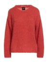 Fisico Cristina Ferrari Fisico Woman Sweater Coral Size M Mohair Wool, Polyamide, Wool In Red