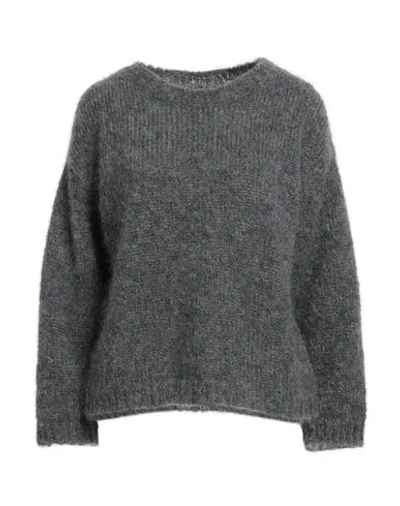 Fisico Cristina Ferrari Fisico Woman Sweater Grey Size L Mohair Wool, Polyamide, Wool In Gray