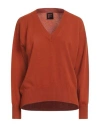 Fisico Cristina Ferrari Fisico Woman Sweater Rust Size L Cashmere In Red