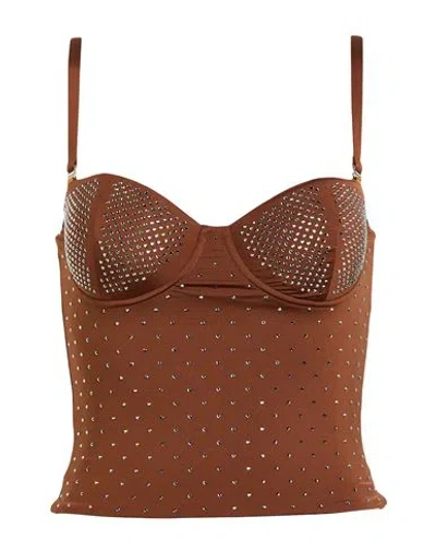 Fisico Cristina Ferrari Fisico Woman Top Brown Size Xs Polyamide, Elastane
