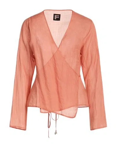 Fisico Cristina Ferrari Fisico Woman Top Coral Size L Ramie In Orange