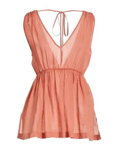 Fisico Cristina Ferrari Fisico Woman Top Coral Size L Ramie In Orange