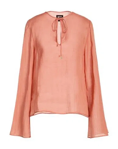 Fisico Cristina Ferrari Fisico Woman Top Coral Size L Ramie In Red
