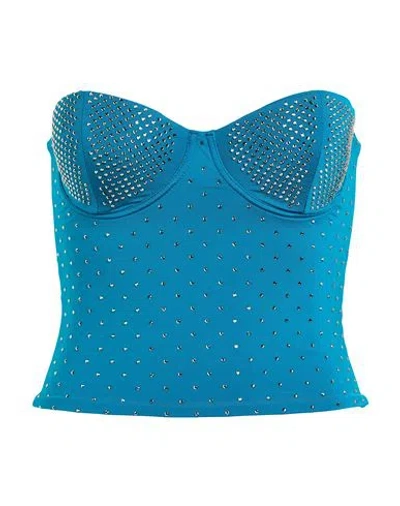 Fisico Cristina Ferrari Fisico Woman Top Deep Teal Size Xs Polyamide, Elastane In Blue