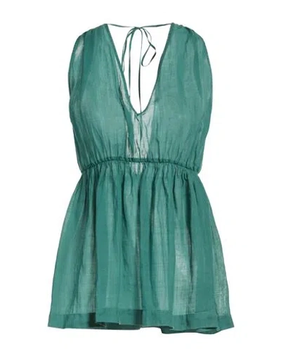 Fisico Cristina Ferrari Fisico Woman Top Emerald Green Size M Ramie