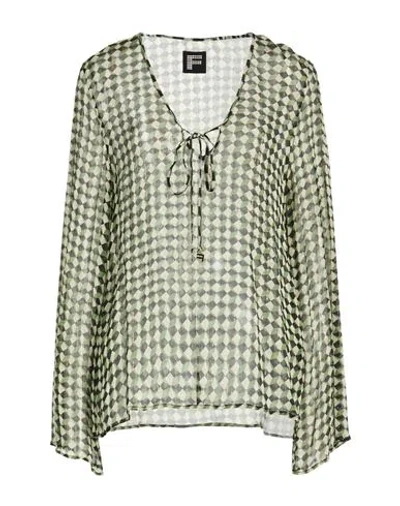 Fisico Cristina Ferrari Fisico Woman Top Green Size L Viscose, Cotton, Lurex In Gray