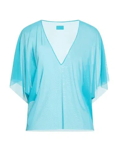 Fisico Cristina Ferrari Fisico Woman Top Turquoise Size L Polyamide, Elastane In Blue
