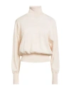 Fisico Cristina Ferrari Fisico Woman Turtleneck Beige Size L Virgin Wool In Sand