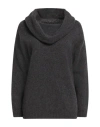 Fisico Cristina Ferrari Fisico Woman Turtleneck Charcoal Size L Virgin Wool, Polyamide In Gray