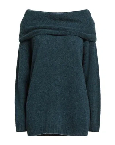 Fisico Cristina Ferrari Fisico Woman Turtleneck Deep Teal Size L Virgin Wool, Polyamide In Green