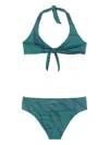Fisico Cristina Ferrari Animalier Print Bikini Set In Green