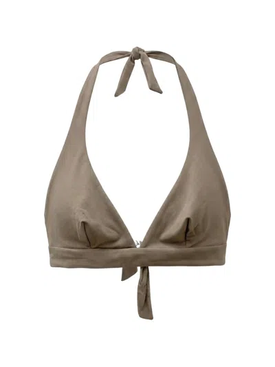 Fisico Cristina Ferrari Halterneck Reversible Bikini Top In Brown