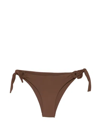 Fisico Cristina Ferrari Bikini Slip With Knot Detail In Brown