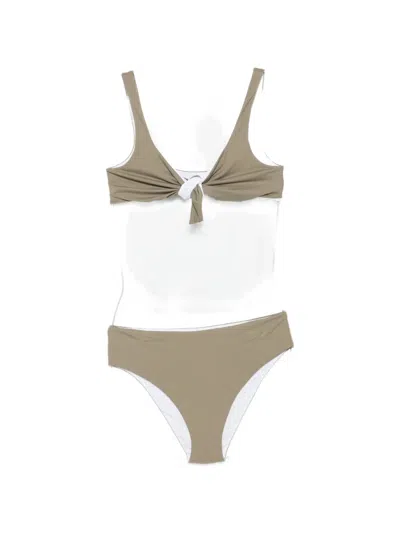 Fisico Cristina Ferrari Knot-detail Bikini In Brown