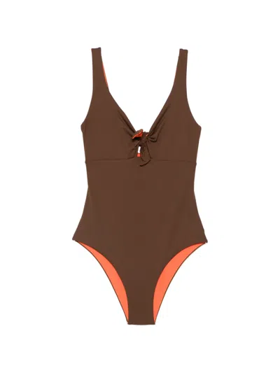 Fisico Cristina Ferrari Swimsuit With Knot Detail In Nude