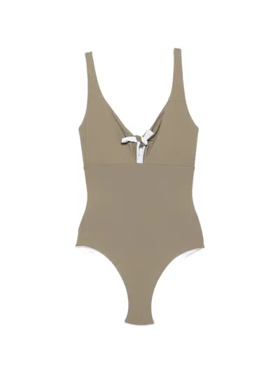 Fisico Cristina Ferrari Knot-detail Swimsuit In Neutral