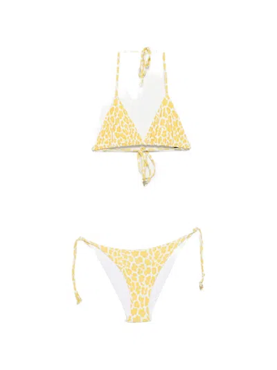 Fisico Cristina Ferrari Leopard-print Bikini In Yellow