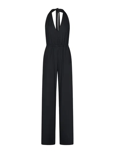 Fisico Cristina Ferrari Long Black Microfiber Jumpsuit