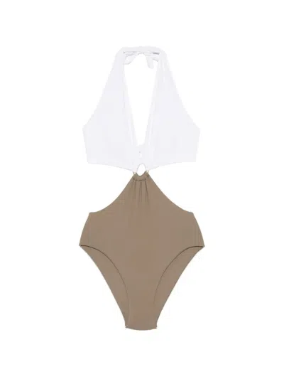 Fisico Cristina Ferrari Cut-out Ring-detail Swimsuit In Multi