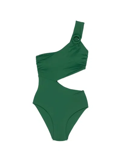 Fisico Cristina Ferrari One Shoulder Swim Suit In Green