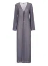 Fisico Cristina Ferrari Fisico Maxi Dress With V-neck In Gray