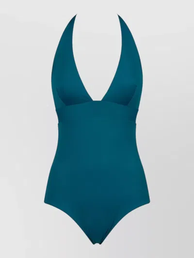 Fisico Cristina Ferrari Reversible Swimsuit Halter Neck Bow Back In Blue