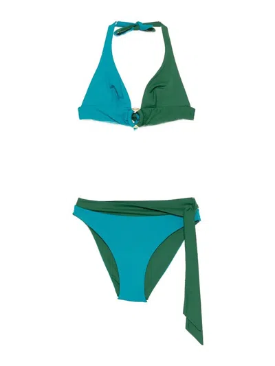 Fisico Cristina Ferrari Ring Detail Tie Beachwear In Blue