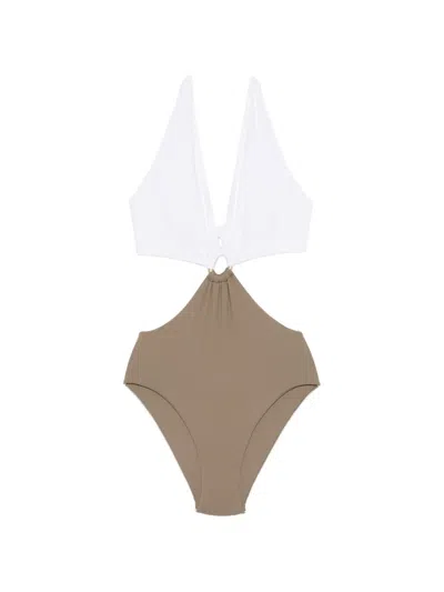 Fisico Cristina Ferrari Ring-detail Two-tone Swimsuit In Multi