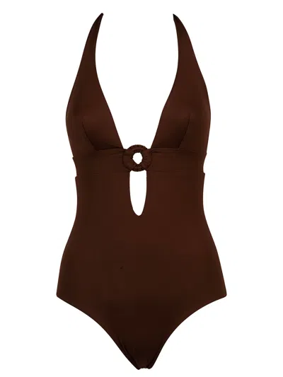 Fisico Cristina Ferrari Ring Swimsuit In Brown