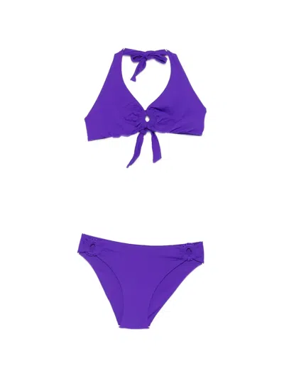 Fisico Cristina Ferrari Ring-detail Halterneck Bikini In Blue