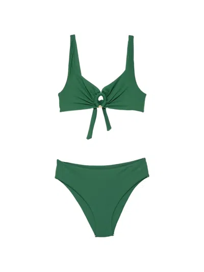 Fisico Cristina Ferrari Ring-detail Knoted Bikini In Green