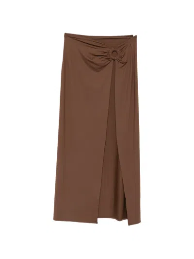 Fisico Cristina Ferrari Ring-detail Slit Pareo In Brown