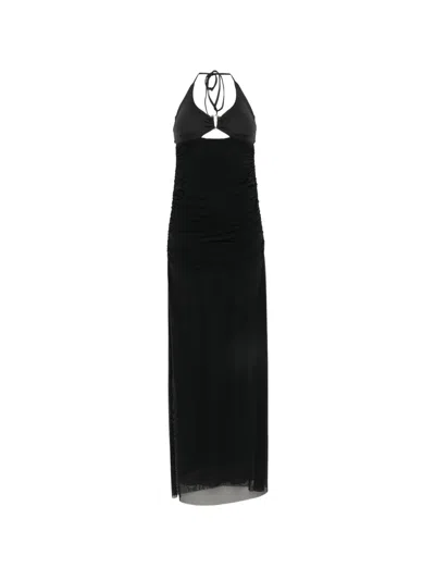 Fisico Cristina Ferrari Ruched Halterneck Maxi Dress In Black