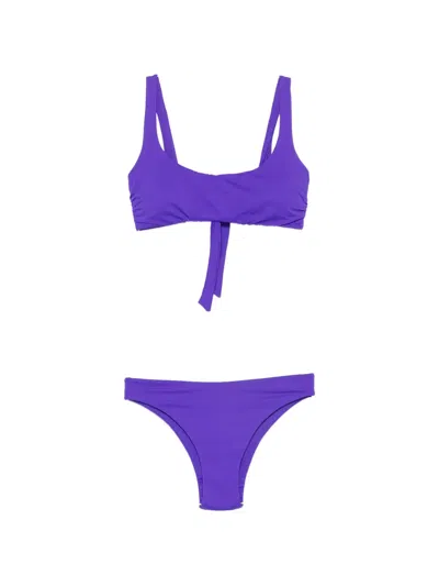 Fisico Cristina Ferrari Ruched Tie Bikini In Purple