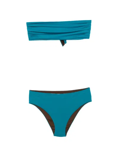 Fisico Cristina Ferrari Ruched-detail Bikini In Blue