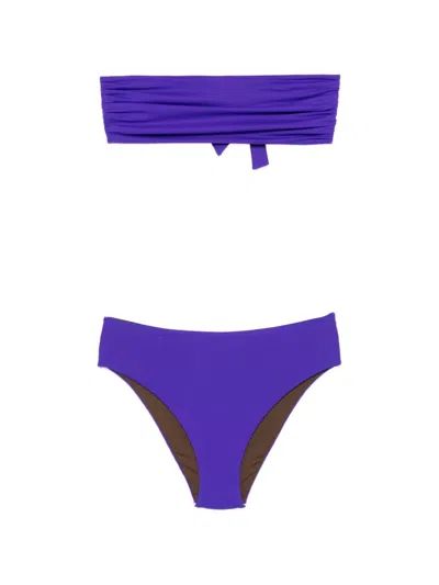 Fisico Cristina Ferrari Ruched-detail Bikini In Purple