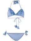 Fisico Cristina Ferrari Ruffled Sequin Embellished Bikini In Blue