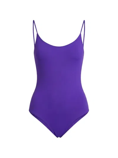 Fisico Cristina Ferrari Scoop-neck Spaghetti-strap Swimsuit In Purple