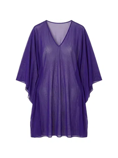Fisico Cristina Ferrari Sheer V-neck Beach Dress In Purple