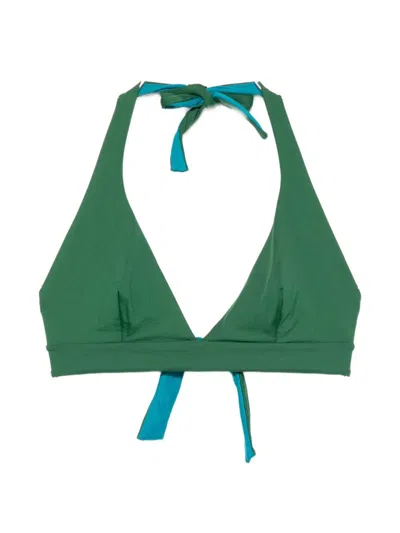 Fisico Cristina Ferrari Solo Triangle Bikini Top With Neck Tie In Green