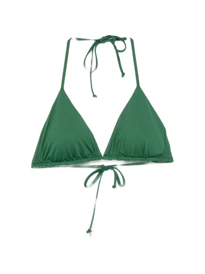 Fisico Cristina Ferrari Solo Triangle Bikini Top With Neck Tie In Green