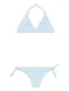 Fisico Cristina Ferrari Textured Halter Bikini In Blue