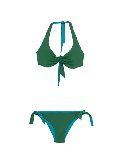 Fisico Cristina Ferrari Tie-detail Bikini In Green