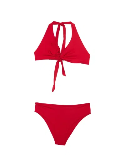 Fisico Cristina Ferrari Tie Halterneck Bikini In Red