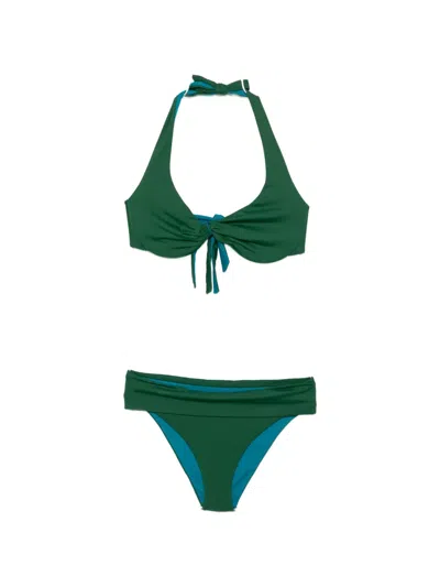 Fisico Cristina Ferrari Tie-fastening Bikini In Green