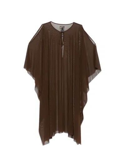 Fisico Cristina Ferrari Tie-fastening Midi Dress In Brown